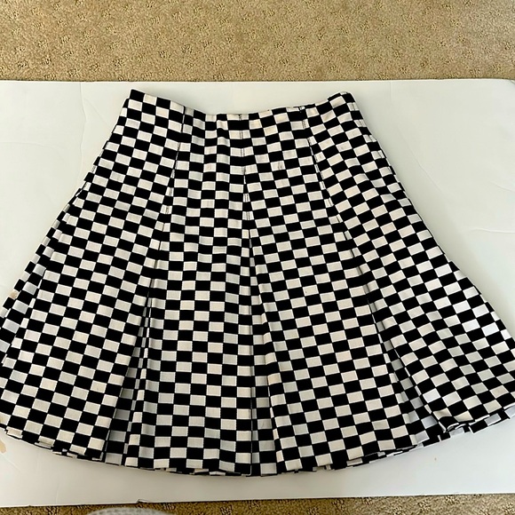 Dior Dresses & Skirts - Christian Dior Op Art black & white cotton denim pleated skirt